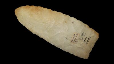 4 3/4" x 1 7/8" Knife, Found in Green Co. Illinois by George Keslar in the town of Adams 