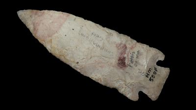 4 3/8" x 1 1/2" Stillwell, Found in Pettis Co. Missouri, Ex. Herb Mangold Collection