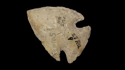 2 1/4" x 1 3/4" Snyders Point, Found in Ralls Co. Missouri, Has 23 Ra on face, Ex. Herb Mangold 