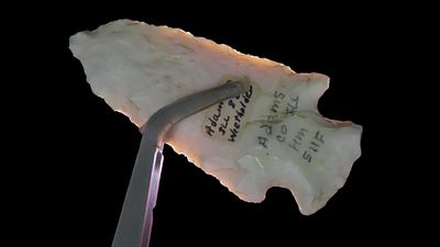 3" x 1 3/8" Hardin, Found in Adams Co. Illinois by Tony Weitholder, Ex. Herb Mangold Collection