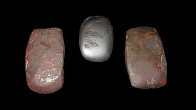 Lot of 3 Hematite Celts, Largest is 3 3/8”