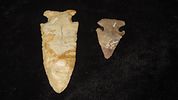 Lot of 2 Arrowheads, Largest 4 1/2", Archaic points and both have RESTORATIONImage - 1