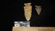 Lot of 2 Arrowheads, Largest 4 1/2", Archaic points and both have RESTORATIONImage - 2