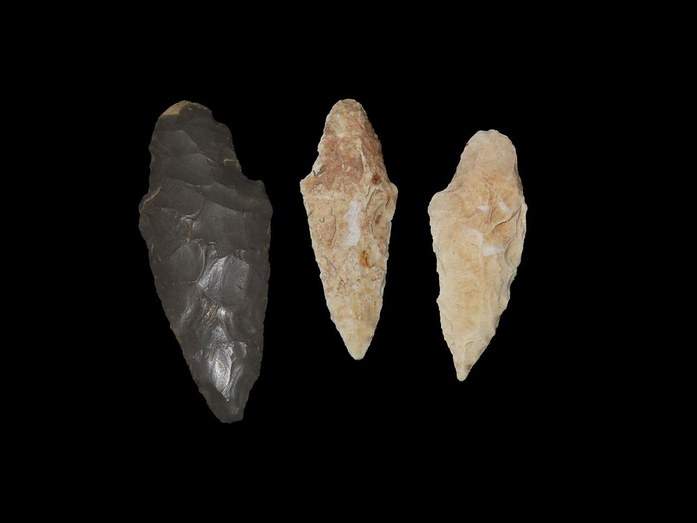 Lot of 3 Adena Points, Illinois Riverbottoms, Adams County, Illinois