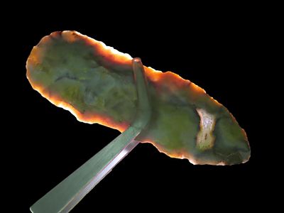 3 1/2" Flint Ridge Blade, Crystal Inclusion, Ohio, Ex Jim Lee Collection, Ex Jerry Dickey