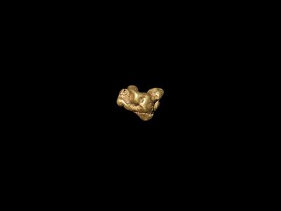 0.9 gram Gold Nugget, Found by Bill Goodwin in New Mexico in 1962. 0.9 gram Gold Nugget, Found 