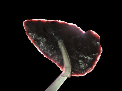 2 3/8" Columbia River Blade, Dark Brown Agate, Oregon, Ex Kevin Cordeiro (1996), Ex Jim Lee 