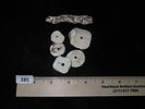 Cahokia Mississippian. Large Disc, Beads & Pendant. Made of Conch Shell. Largest Bead 1 5/8" Image - 2