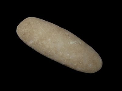 3 3/4" Chisel/Celt. Double Bitted Both Ends. Made of Limestone. Fulton County, Kentucky.