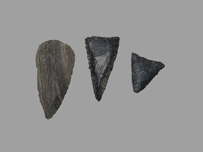 Early Archaic Triangular Point 9000-7000 B.P. Texas, Bell and Surr Co.