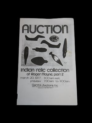 1977 Roger Mayne Indian Artifact Collection Auction Catalog, Garth's Auction, Fine Dovetails 