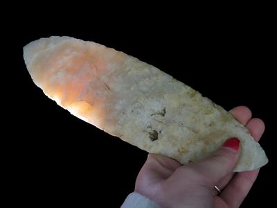 Exceptional 8 3/8" Translucent Agate Bi-Point Blade, Colorado, Motley COA. Amazing Large Knife 