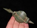 Oustanding 4" Banded Slate Animal Effigy Birdstone, Pennsylvania, Motley COA. Beautiful Vivid Image - 2