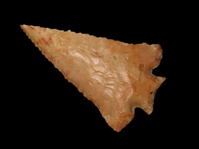 3 1/16" Fractured Base Clipped Wing Decatur, Fayette Co. Alabama. Motley & Jackson COA's. Nice 