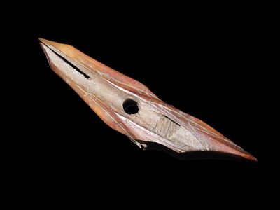 3 3/4" Engraved Harpoon, Alaska, St. Lawrence Island. Amazing Example with intricate engraving 