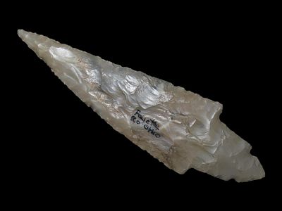 Rare 5 7/8" Double Notch Turkeytail, Fayette Co. Ohio. Dickey COA. Ex Dr. Copeland, Jack Hooks 