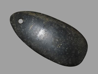 Amazing 5 5/8" Hardstone Pendant, Madison Co. Illinois. Motley COA. Ex Floyd Ritter Collection. 