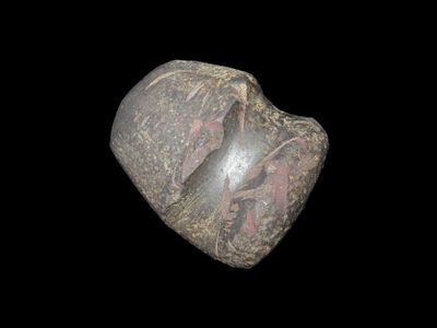 Nice 3 1/4" Hematite 3/4 Groove Axe, Adair Co. Missouri. Great form and amazing polish. Has 