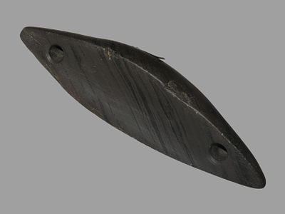 Incredible Banded Slate Boatstone. Hocking Co. Ohio. Motley COA. Amazing polish & nice vivid 