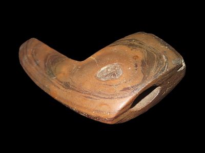 4 3/8" Geniculite Bannerstone, Pictured, Preble Co. Ohio. Motley COA. Minor Restoration to the 