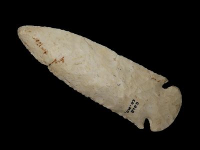 4 3/16" Dovetail, Cole Co. Missouri. Motley COA. Wonderful Classic example with great flaking 