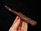Rare 5 3/8" Human Effigy Iroquois Wooden Comb, New York. Motley COA. Very detailed Human Effigy Image - 2