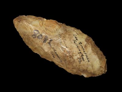 5 3/4" Early Ovoid Knife, Ex Ed Zimmerman, found in 1920 by George J. Remsburg near the St 