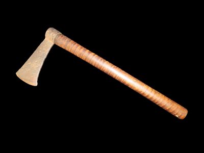 14 1/2" Historic Hand Forged Iron Trade Axe with Handle, Great example!