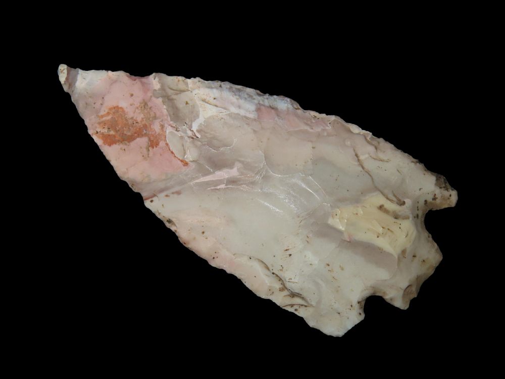 Colorful 3 7/16" Smith, Cooper Co. Missouri. Made from a heavily patinated piece of Mozarkite 