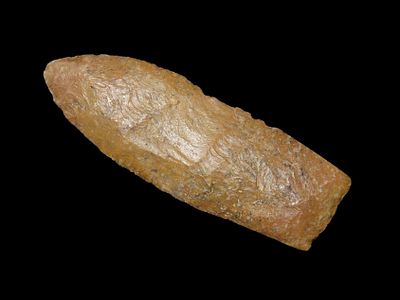 Rare 3" Milnesand, Lincoln Co. Colorado. Motley COA. Great Early paleo flaking and heavy no 