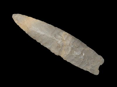 Incredible 4" Paleo Allen, Oklahoma. Stermer & German COA's. Incredible Early Oblique Flaking 