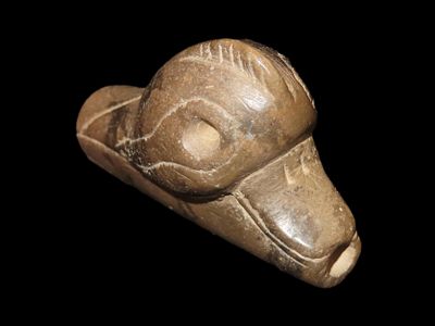 Phenomenal 2 7/8" Bird Effigy Pipe, Huron Co. Ohio. Motley COA. Intricately carved Bird Head 