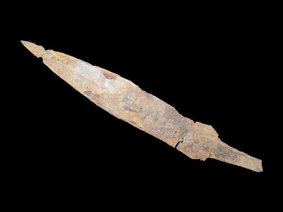 8" Early Historic Metal Buffalo Spear, High Plains, Montana. Nice large hand forged example
