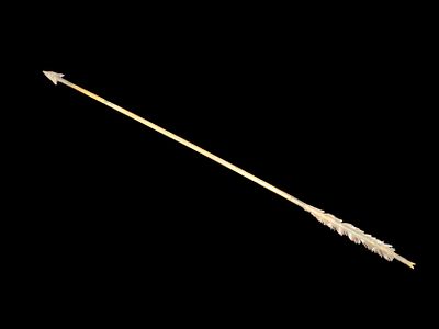 Exceptional 28 3/8" All Original Historic Plains Indian Arrow with Original Hafted Arrowhead 