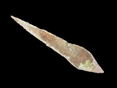 3 1/2" Copper Rattail Spear, Vilas Co. Wisconsin. Great example with heavy no brainer age & 