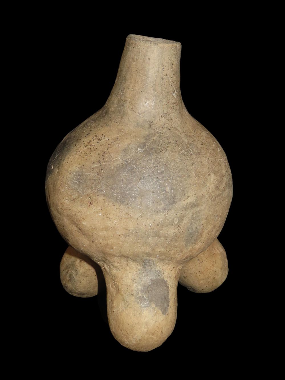 Amazing Pottery Tripod Water Bottle. Crittenden Co, Arkansas. Ex Ray Frasier, G.L. Johnson, Dan 