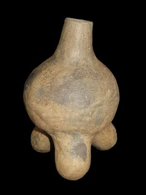 Amazing Pottery Tripod Water Bottle. Crittenden Co, Arkansas. Ex Ray Frasier, G.L. Johnson, Dan 