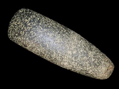 Incredible Polished Stone Celt, Adams Co. Illinois. Motley COA. Beautiful piece of granite with 