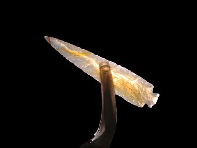 Highly Translucent Rose Springs Gem Point, N. Colorado. Motley COA. Delicate arrowhead made 