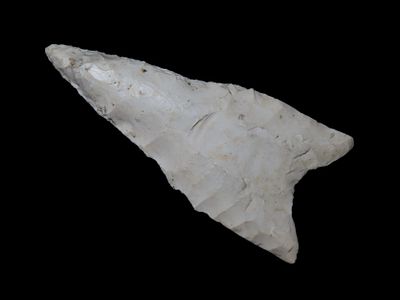 Nice 3" Dalton, Stoddard County Missouri, Very well flaked example, Classic Shape, Scattered 