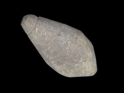 3 1/8" Grooved Hardstone Plummet, Calhoun Co. Illinois. Motley COA. Nice large example, well 