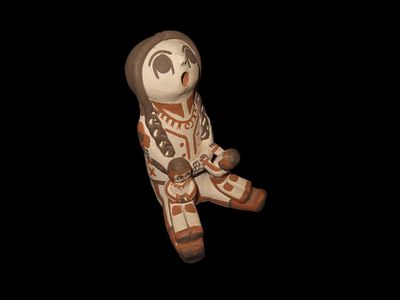 Nice 4 3/4" Southwestern Acoma / Hopi Indian Storyteller, Story Teller. Great Example.