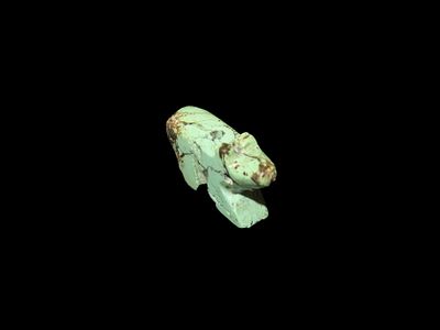 Nice Carved Turquoise Zuni Fetish Bead, Bear / Animal Effigy, Great Example. Nicely Polished.