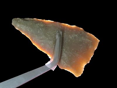 Nice 2 1/2" La Jita Square Stem Arrowhead found in Bandera County Texas. Great patina. 