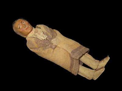 11 1/2" Original Native American Indian Early 1900's Skookum Doll