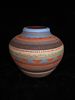 Beautiful Southwestern Native American Navajo Indian Engraved Pottery Jar / Vase, 8" by 7"Image - 1