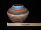 Beautiful Southwestern Native American Navajo Indian Engraved Pottery Jar / Vase, 8" by 7"Image - 6