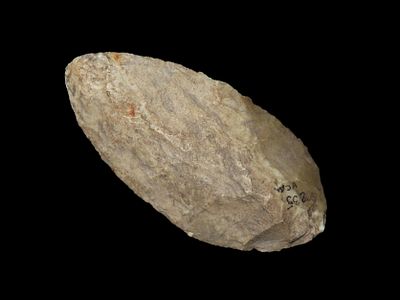 Colorful Attica Chert Early Ovoid Knife found in Fountain County Indiana. Well patinated 