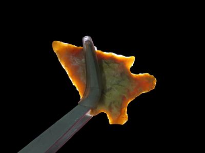 Colorful Frio found in Travis County Texas. Indian Arrowhead, Artifact.