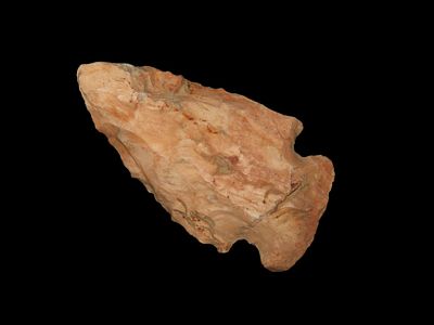 Colorful 2 1/2" Hopewell found in St. Charles County Missouri. Indian Arrowhead, Artifact.
